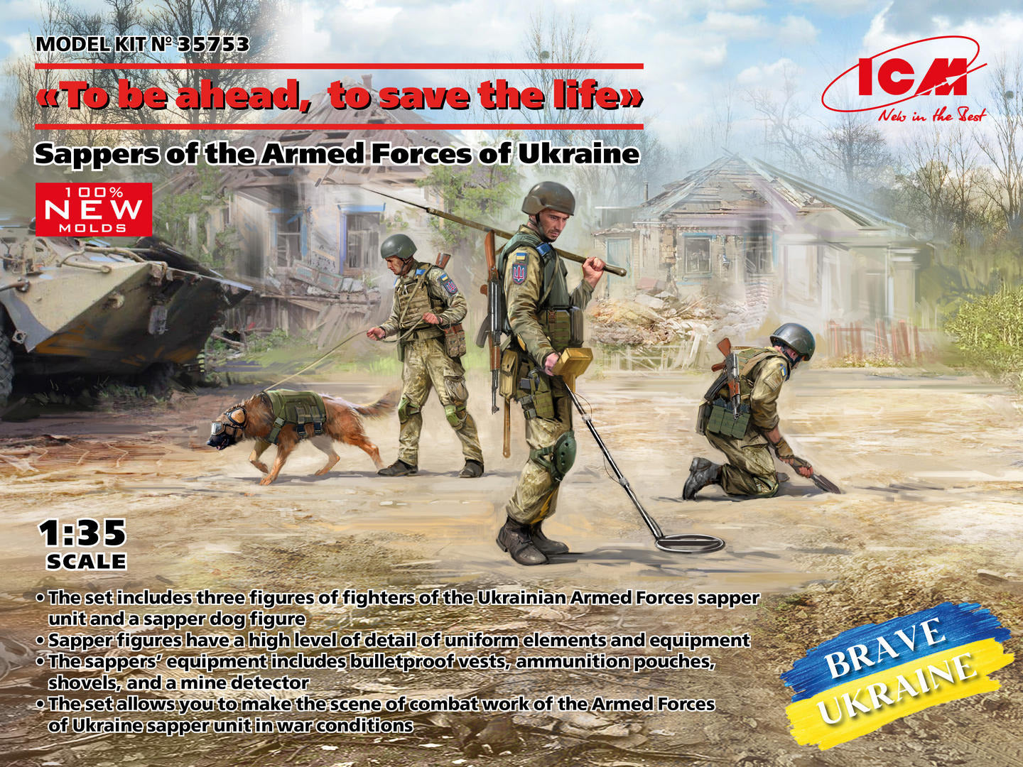 ICM 1/35 Brave Ukraine To Be Ahead, to save the life' Sappers Of The Armed Forces Of Ukraine (35753)