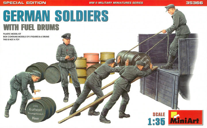 MiniArt 1/35 German Soldiers with Fuel Drums - Special Edition (35366)