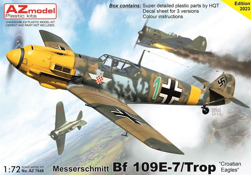 AZmodel 1/72 Messerschmitt Bf 109E-7/Trop "Croatian Eagles" (AZ 7848) — New — image 1 of 2