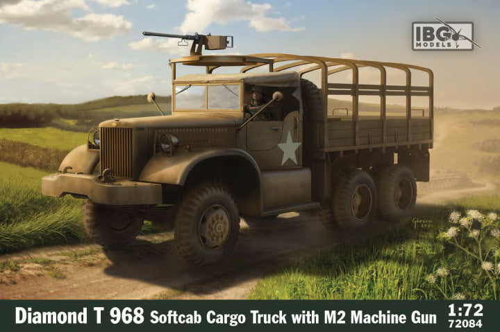 IBG 1/72 Diamond T 968 Cargo Truck Softcab with M2 Machine Gun (72084)