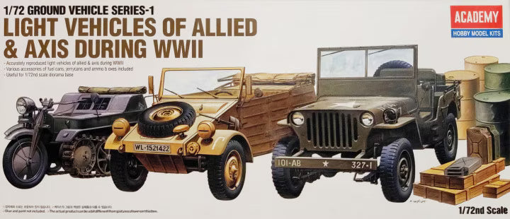 Academy 1/72 Light Vehicles Of Allied & Axis During WWII 1/72 Ground Vehicle Series-1 (13416)