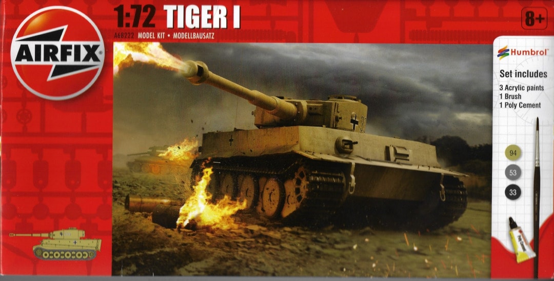 Airfix 1/72 Panzerkampfwagen VI Tiger I Starter Set w/ Paints (A68222)