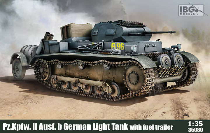 IBG 1/35 Pz.Kpfw. II Ausf.b German Light Tank with fuel trailer (35080)