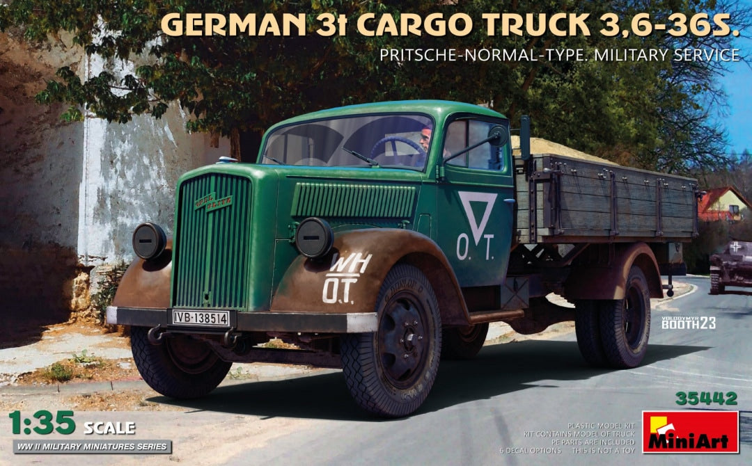 MiniArt 1/35 German 3t Cargo Truck 3,6-36S. Pritsche-Normal-Type. Military Service (35442)