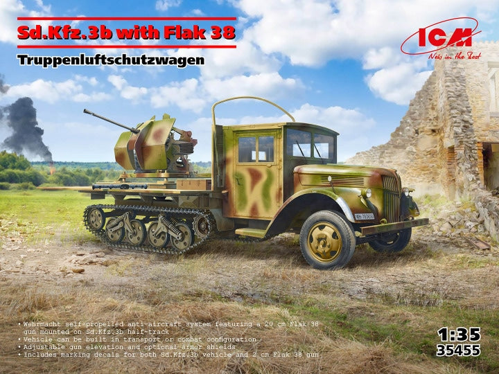 ICM 1/35 Sd.Kfz.3b with Flak 38 Truppenluftschutzwagen (35455)