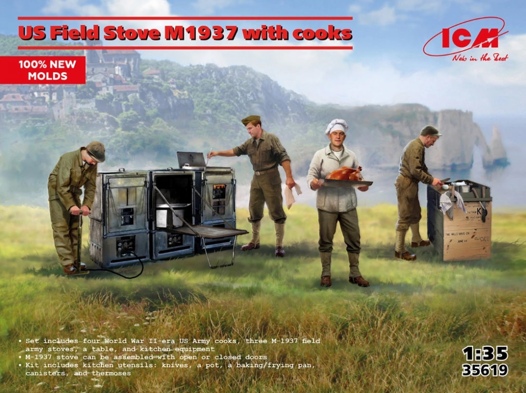 ICM 1/35 US Field Stove M1937 with cooks (35619)