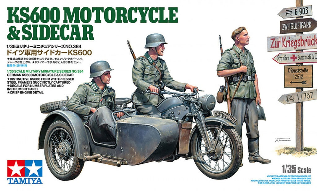 Tamiya 1/35 KS600 Motorcycle & Sidecar Zündapp (35384)