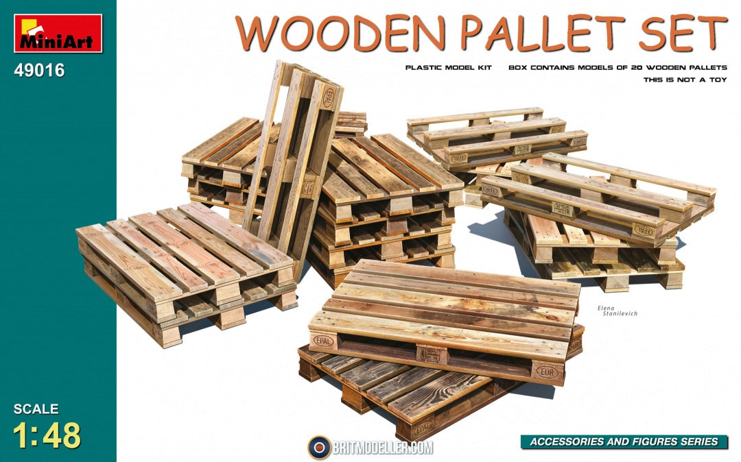 MiniArt 1/48 Wooden Pallet Set Accessories And Figures Series (49016)