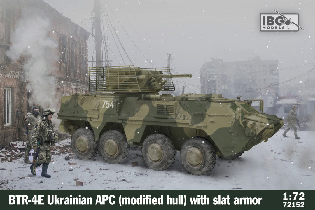 IBG 1/72  Ukrainian APC BTR-4E (modified hull) with slat armor (72152)