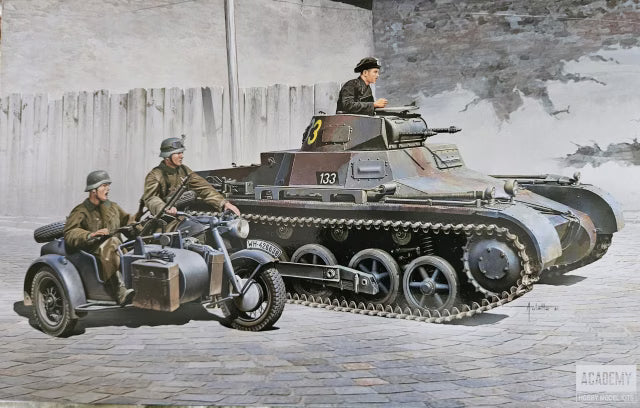 Academy 1/35 German Panzer I Ausf. B & Motorcycle (13556)