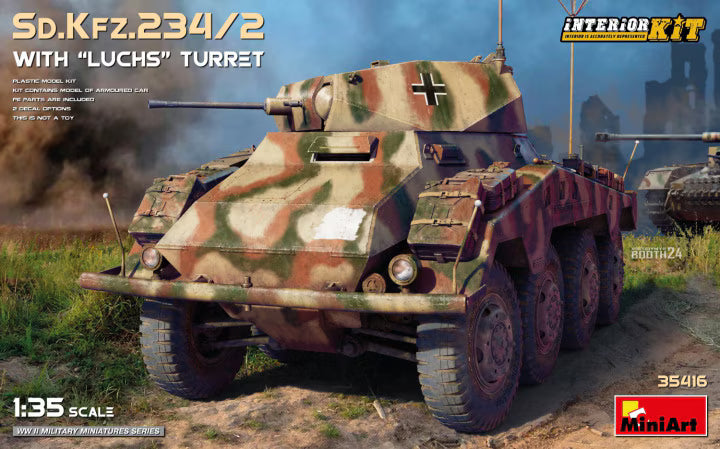 MiniArt 1/35 Sd.Kfz.234/2 with "Luchs" Turret Interior kit (35416)