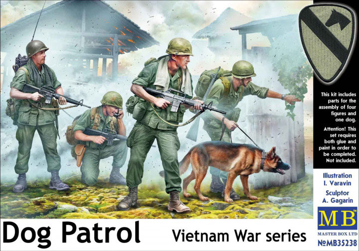 Master Box 1/35 Vietnam War series Dog Patrol (four figures and one dog) (MB35238)