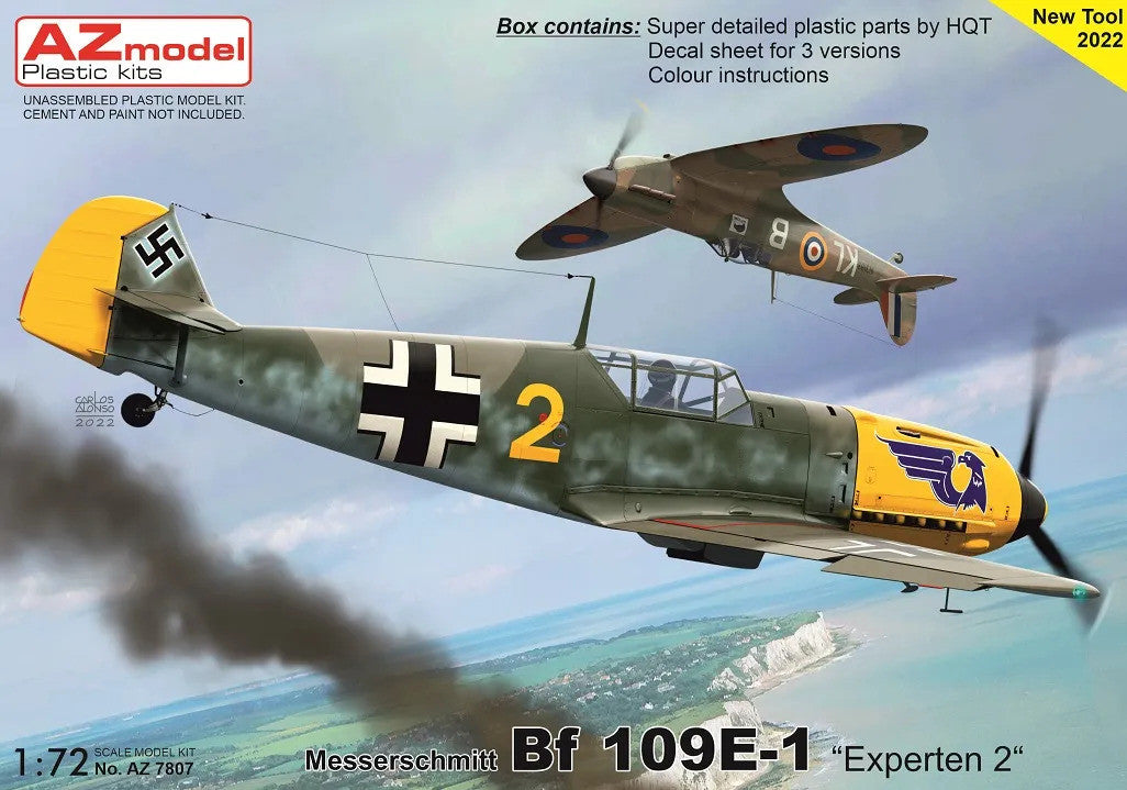 AZmodel 1/72 Messerschmitt Bf 109E-1 "Experten 2" (AZ 7807) — New — Aircraft, Military