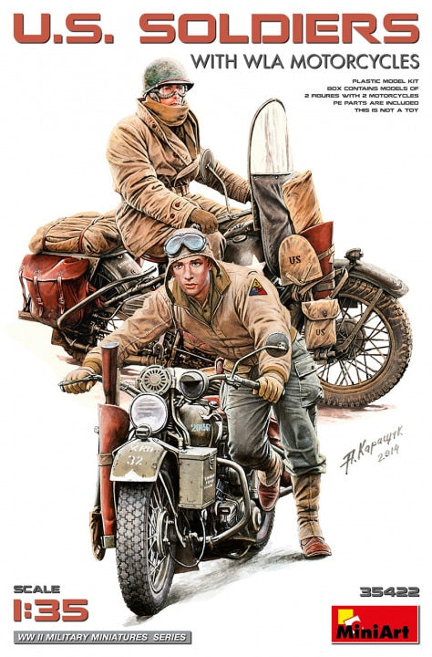MiniArt 1/35 U.S. Soldiers with WLA motorcycles (35422)