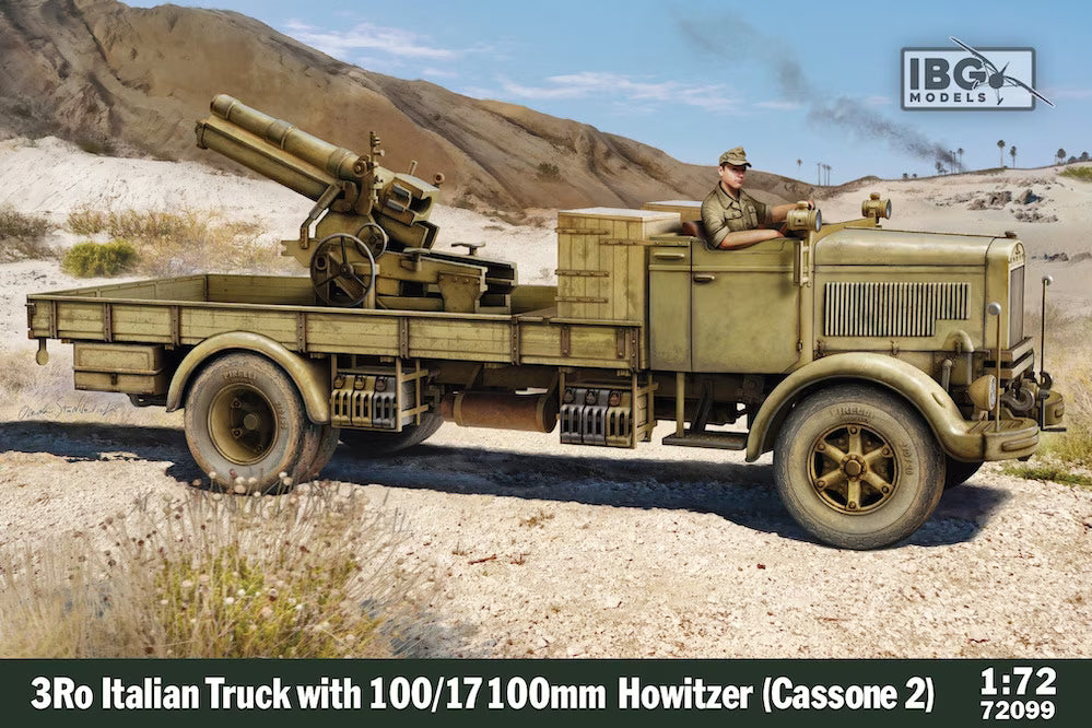 IBG 1/72  Italian 3Ro Truck with 100mm Howitzer 100/17 (Cassone 2) (72099)