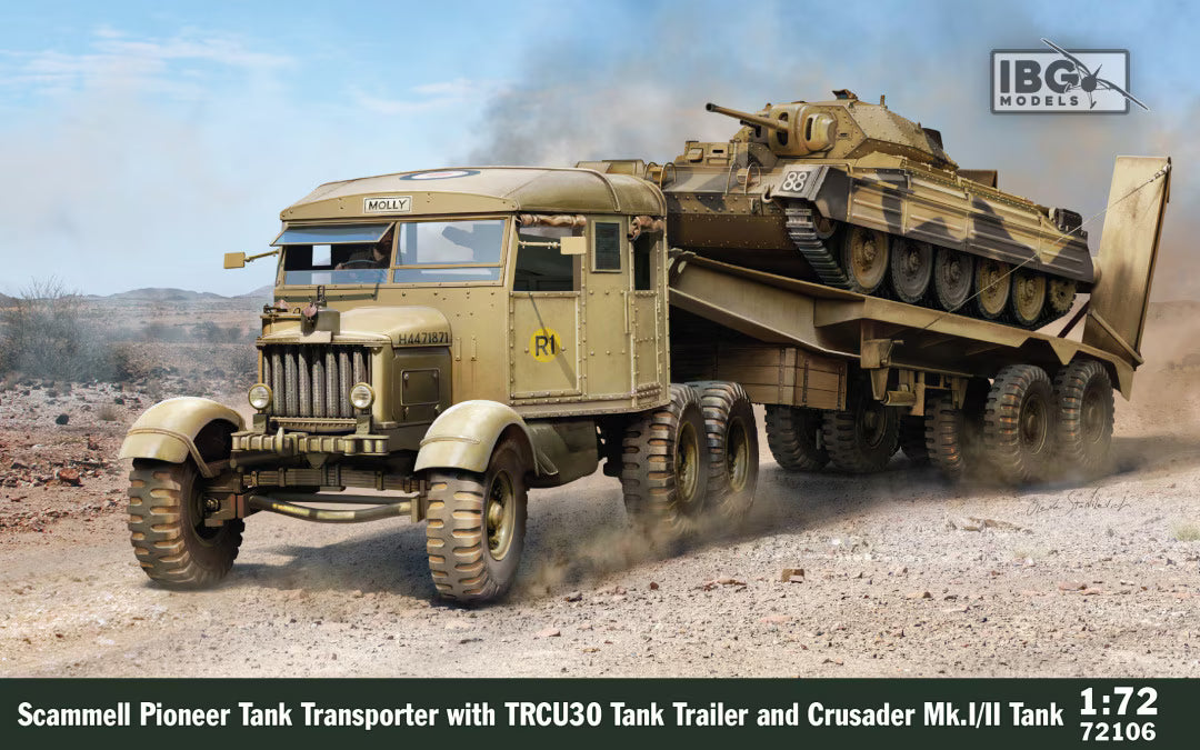 IBG 1/72  Scammell Pioneer Tank Transporter w/ TRCU30 Trailer and Crusader Mk.I/II (72106)