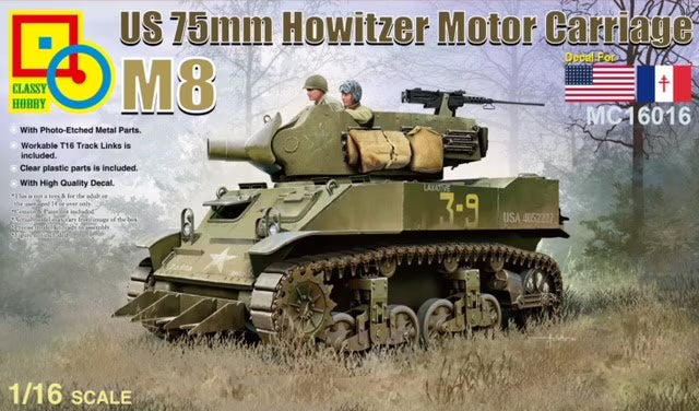 Classy Model 1/16 US 75mm Howitzer Motor Carriage M8 (MC16016)