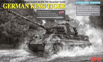 Rye Field 1/35 Panzerkampfwagen VI Tiger Ausf. B Sd.Kfz. 182 Henschel Turret King Tiger Standard Version (5125)