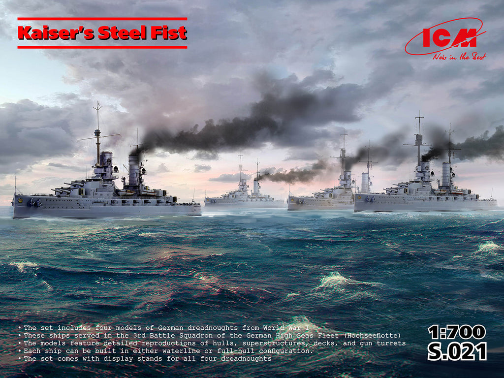 ICM 1/700 Kaiser’s Steel Fist (contains 4 x models) (S.021)