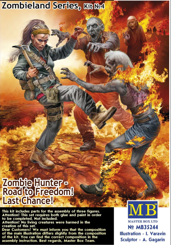 Master Box Ltd 1/35 Zombieland Series Kit No4 Zombie Hunter-Road To Freedom! Last Chance (MB35244)