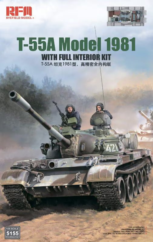 Rye Field 1/35 T-55A Medium Tank Full Interior Kit (RM-5155)