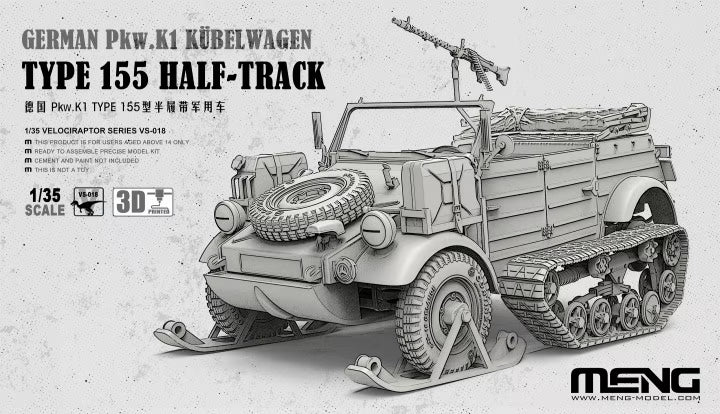 Meng 1/35 Pkw.K1 Kübelwagen Type 155 Half-Track (VS-018)