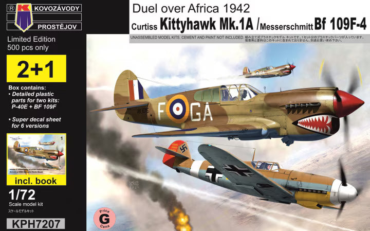 KP Models 1/72 Duel over Africa 1942 Kittyhawk Mk.IA & Bf 109F-4 with Book (KPH7207)