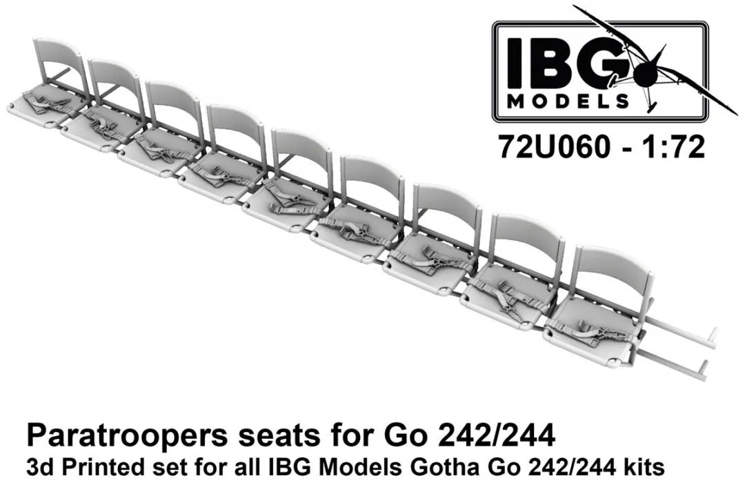 IBG 1/72   Gotha Go-242A-1 / Go-244 - Paratroopers Seats (3D-Printed / for IBG Models kits) (72U060)