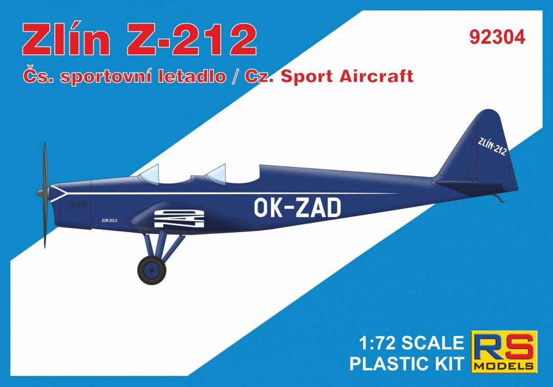 RS Models 1/72 Zlín Z-212 Czechoslovakian Sport Aircraft (92304)