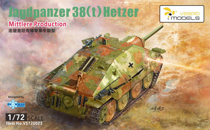 Vespid Models 1/72 Jagdpanzer 38(t) Hetzer Mittlere Production (VS720023)