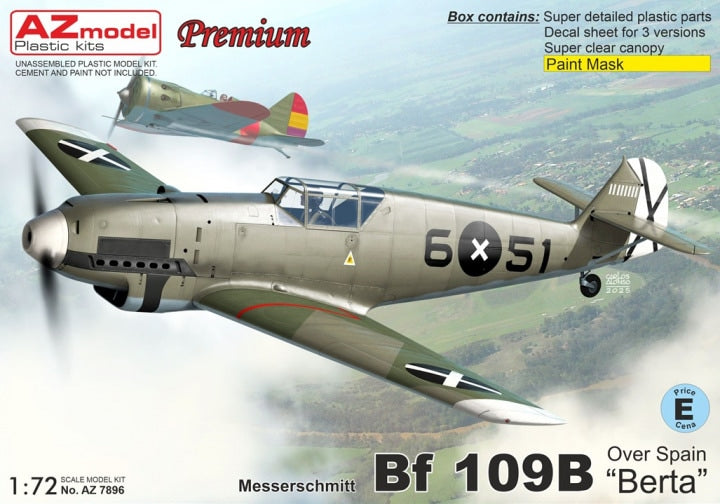 AZmodel 1/72 Messerschmitt Bf 109B “Berta” Over Spain (AZ 7896)
