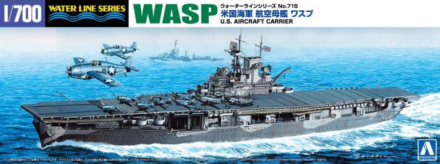 Aoshima 1/700 Water Line Series No. 715 US Aircraft Carrier Wasp (06981)