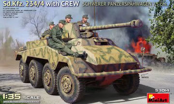 MiniArt 1/35 Sd.Kfz. 234/4 w/CREW Schwerer Panzerspähwagen 7,5 cm. (53014)