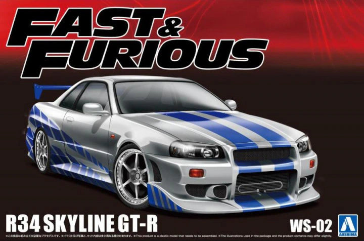 Aoshima 1/24 Fast & Furious R34 Skyline GT-R (WS-02)