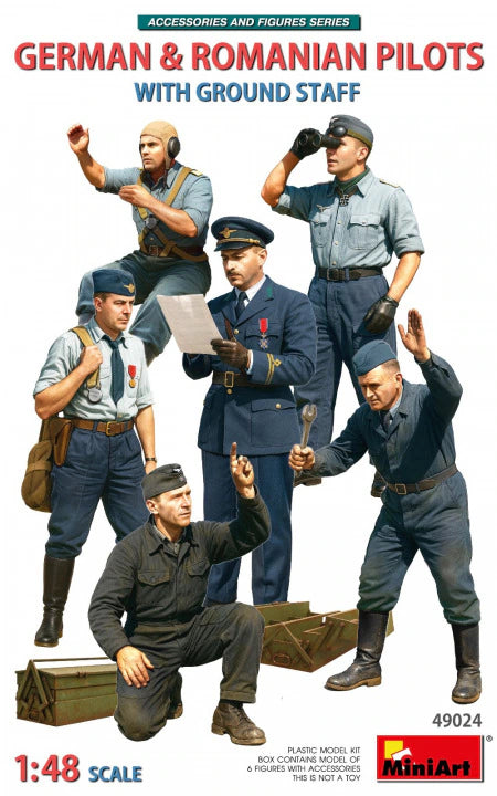 MiniArt 1/48 German and Romanian Pilots with Ground Staff (49024)