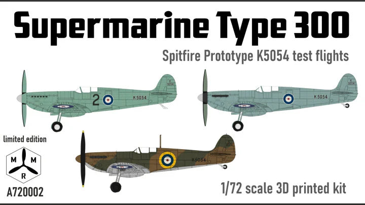 IBG 1/72 Supermarine Type 300 Spitfire Prototype K5054 Test Flights (A720002)