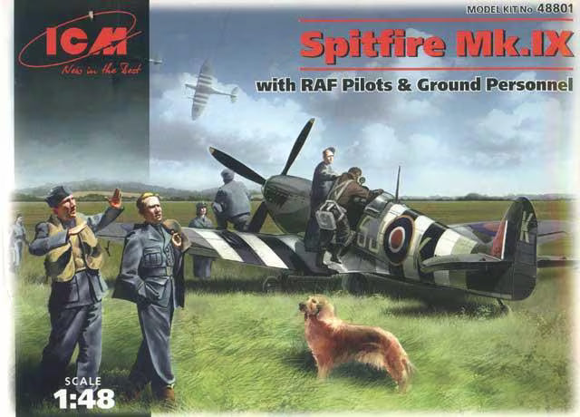 ICM 1/48 Spitfire Mk.IX with RAF Pilots and Ground Personnel (48801)