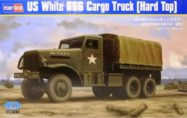 HobbyBoss 1/35 US White 666 Cargo Truck (Hard Top) (83801)