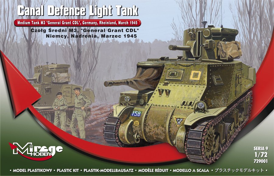 Mirage Hobby 1/72 medium tank M3 'General Grant CDL' Canal Defence Light Tank Germany, Rheinland, March 1945 (729001)