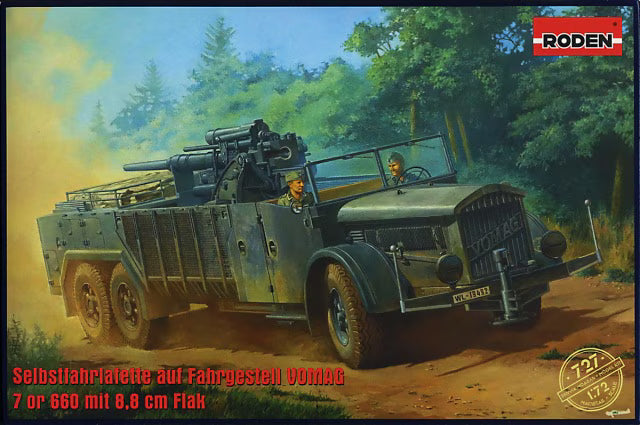 Roden 1/72 Selbstfahrlafette auf Fahrgestell Vomag 7 OR 660 mit 8,8cm Flak (727)