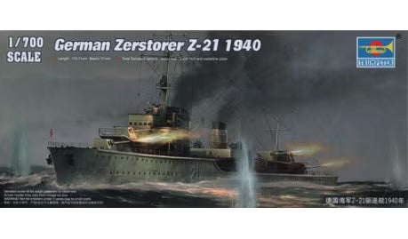Trumpeter 1/700 German Zerstörer Z-21 1940 (05792)