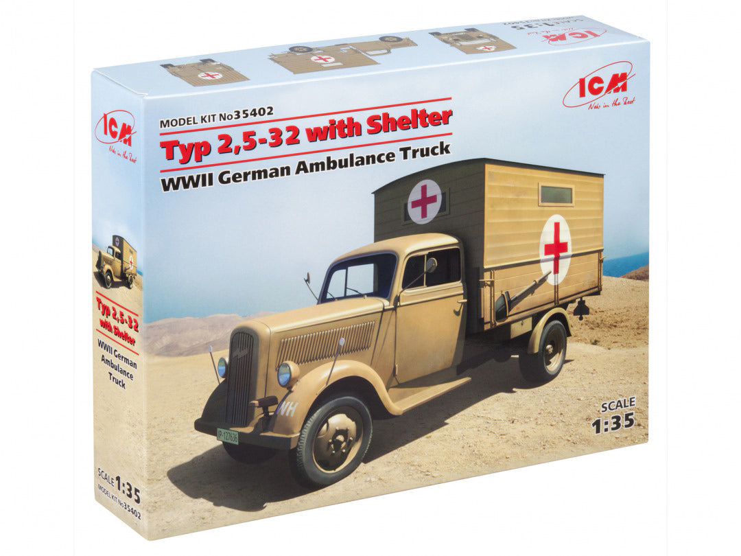 ICM 1/35 Typ 2,5-32 with Shelter WWII German Ambulance Truck (35402)