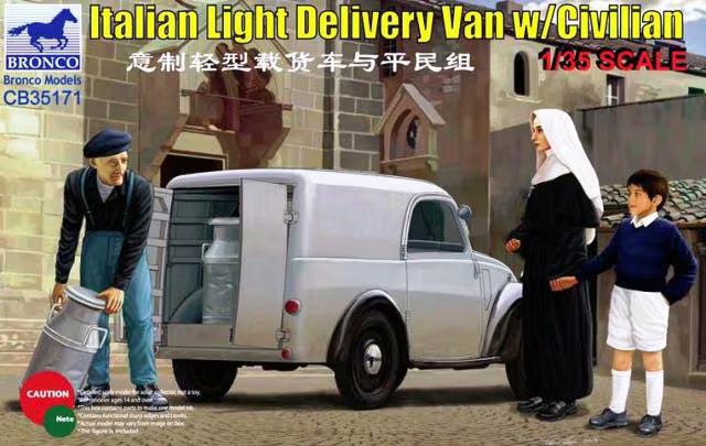 Bronco Models 1/35 Italian Light Delivery Van w/Civilian (CB35171)