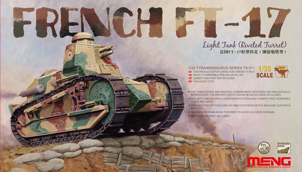 Meng 1/35  French FT-17 Light Tank (Riveted Turret) (TS-011)