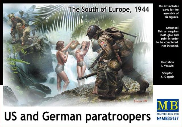 Master Box Ltd 1/35 The South of Europe, 1944 US and German paratroopers (MB35157)