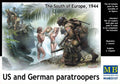 Master Box Ltd 1/35 The South of Europe, 1944 US and German paratroopers (MB35157)