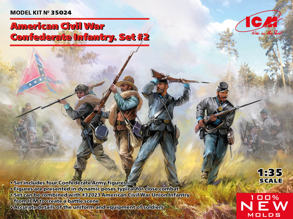 ICM 1/35 American Civil War Confederate Infantry Set #2 (35024)