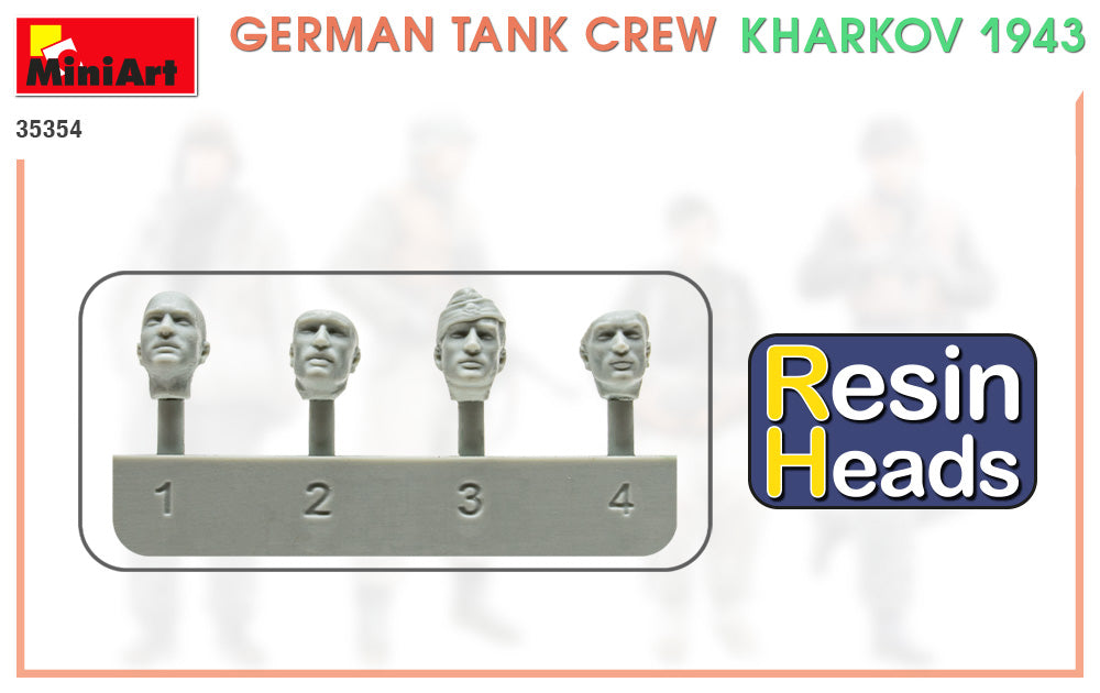 MiniArt 1/35 German Tank Crew Kharkov 1943 (Resin Heads) (35354)