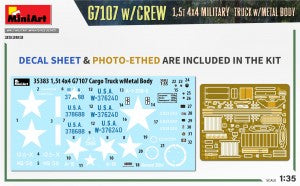 MiniArt 1/35 G7107 1½-ton 4X4 Cargo Truck w/Metal Body, w/Crew (35383)