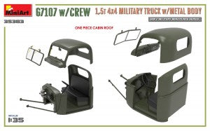 MiniArt 1/35 G7107 1½-ton 4X4 Cargo Truck w/Metal Body, w/Crew (35383)